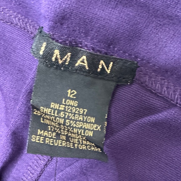 IMAN Purple Skinny Pants with Gold Accents NWT 12 - Picture 6 of 10